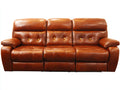Divano a 3 posti - Pelle - 224x102x104 cm - Cognac - Stile moderno con funzione reclinabile