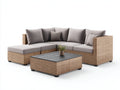 Divani da esterno - Polyrattan-Metallo-Tessuto - 245 x 245 x 76 cm - Tortora-Marrone-Antracite-Nero - Moderno