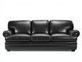 Divano a 3 posti - Pelle - 229x100x91 cm - Nero - Stile tradizionale con finitura a borchie