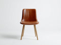 Sedia da pranzo - Similpelle-Legno - 50x54x80 cm - Cognac-Naturale - Stile contemporaneo con seduta avvolgente