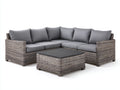 Divani da esterno - Polyrattan-Tessuto - 248 x 248 x 79 cm - Grigio-Grigio tortora-Antracite - Contemporaneo