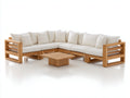 Divani da esterno - Legno-Tessuto - 286 x 224 x 78 cm - Bianco-Naturale - Moderno