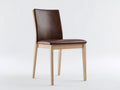 Sedia da pranzo - Similpelle-Legno - 48x56x87 cm - Marrone scuro-Naturale - Stile minimalista con schienale alto