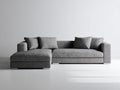 Divano angolare - Tessuto - 286 x 165 x 82 cm - Grigio - Minimalista