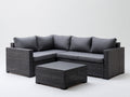 Divani da esterno - Polyrattan-Tessuto - 240 x 182 x 78 cm - Grigio scuro-Antracite - Moderno