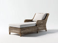 Lettino prendisole - Rattan-Tessuto - 201 x 84 x 93 cm - Marrone grigiastro-Grigio chiaro - Stile rustico
