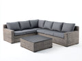 Divani da esterno - Polyrattan-Tessuto - 286 x 205 x 79 cm - Grigio-Grigio tortora-Antracite - Moderno